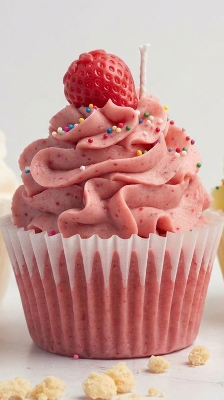 Strawberry Cupcake Candle